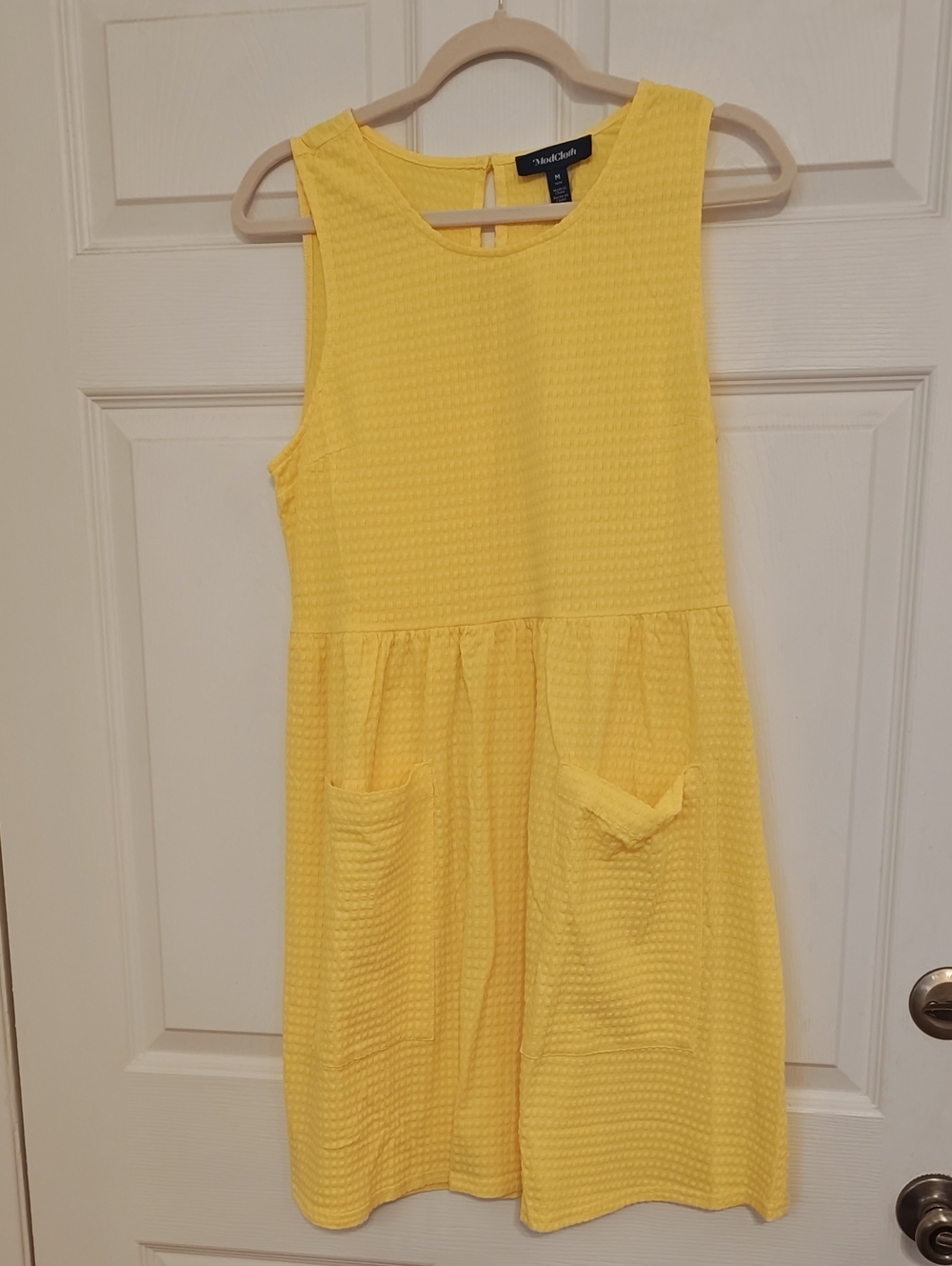 Modcloth Bright Yellow Sleeveless Pocket Dress.